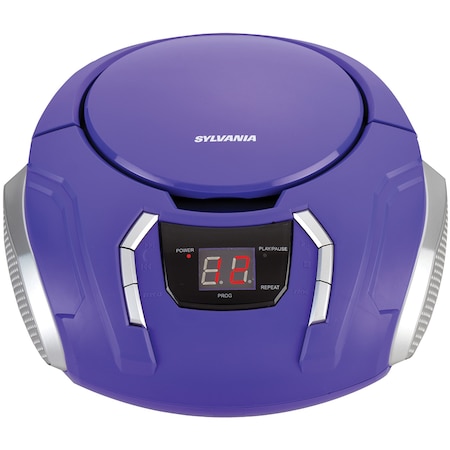 Sylvania Portable CD Player with AM/FM Radio (Purple) SRCD261-B-PURPLE